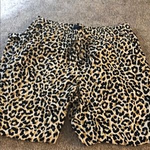 Super cute linen leopard j crew cropped pants